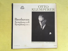 Load image into Gallery viewer, Beethoven Symphony 1 In C Major And 8 In F Major Otto Klemperer Philharmonia Orchestra Mono LP Angel Records 35657