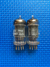 Load image into Gallery viewer, Matched Pair RCA Black Plate 6AU7 Vacuum Tubes Valves NOS-Testing