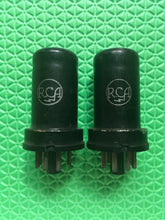 Load image into Gallery viewer, Matched Pair RCA 6C5 Vacuum Tubes Valves Large Meatball Logos