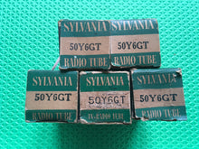 Load image into Gallery viewer, 5 Sylvania 50Y6 50Y6GT Vacuum Tubes Valves NOS NIB Lot Of Five Quintet