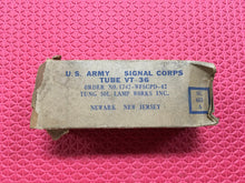 Load image into Gallery viewer, Tung Sol VT-36 Number / Type 36 #36 Vacuum Tube Valve Milspec NOS NIB