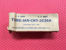 Load image into Gallery viewer, Hytron JANCHY2C26A 2C26 2C26A Vacuum Tube Valve Gray Glass Milspec Industrial NOS NIB