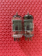 Load image into Gallery viewer, Matched Pair RCA 5963 12AU7 12AU7A Vacuum Tubes Valves Black Plate Industrial-Grade