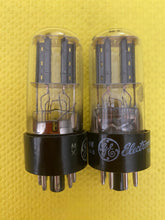 Load image into Gallery viewer, Matched Pair Canadian General Electric GE 12SN7 12SN7GT Vacuum Tubes Valves Black Plate NOS NIB