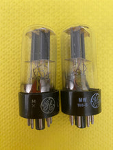 Load image into Gallery viewer, Matched Pair Canadian General Electric GE 12SN7 12SN7GT Vacuum Tubes Valves Black Plate NOS NIB