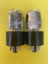 Load image into Gallery viewer, Matched Pair General Electric GE 6SN7 6SN7GTB Vacuum Tubes Valves Copper Support Rods Top Filament