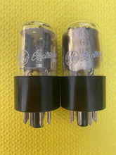 Load image into Gallery viewer, Matched Pair General Electric GE 6SN7 6SN7GTB Vacuum Tubes Copper Support Rods Top Filament