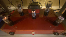 Load image into Gallery viewer, Matched Pair General Electric GE 6SN7 6SN7GTB Vacuum Tubes Copper Support Rods Top Filament