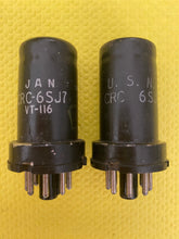 Load image into Gallery viewer, Matched Pair RCA JAN-CRC-6SJ7 6SJ7 VT116 Vacuum Tubes Valves Milspec World War Two Vintage