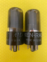 Load image into Gallery viewer, Matched Pair Ken-Rad 6K6 6K6GT Vacuum Tubes Valves Black Glass