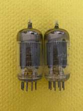 Load image into Gallery viewer, Matched Pair RCA 5963 12AU7 12AU7A Vacuum Tubes Valves Black Plate Industrial-Grade