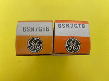Load image into Gallery viewer, Matched Pair General Electric GE 6SN7 6SN7GTB Vacuum Tubes Copper Support Rods Top Filament NOS NIB
