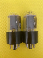 Load image into Gallery viewer, Matched Pair General Electric GE 6SN7 6SN7GTB Vacuum Tubes Valves Copper Support Rods Top Filament NOS NIB
