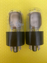 Load image into Gallery viewer, Matched Pair General Electric GE 6SN7 6SN7GTB Vacuum Tubes Valves Copper Support Rods Top Filament NOS NIB