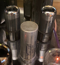 Load image into Gallery viewer, Matched Pair Sylvania 6V6 6V6GT Gray And Silver Bottle Silver Top Vacuum Tubes Valves NOS-Testing