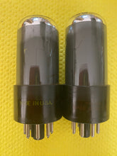 Load image into Gallery viewer, Matched Pair Sylvania 6V6 6V6GT Gray And Silver Bottle Silver Top Vacuum Tubes Valves NOS-Testing