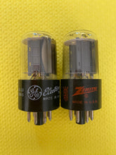 Load image into Gallery viewer, Matched Pair General Electric GE 12SN7 12SN7GTA Vacuum Tubes NOS NIB