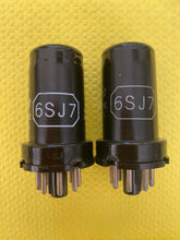 Load image into Gallery viewer, Matched Pair General Electric GE 6SJ7 6J8P Vacuum Tubes Valves NOS NIB
