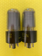 Load image into Gallery viewer, Matched Pair Raytheon 6V6 6V6GT Vacuum Tubes Gray Glass NOS-Testing