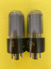 Load image into Gallery viewer, Matched Pair Raytheon 6V6 6V6GT Vacuum Tubes Valves Gray Glass NOS-Testing