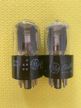 Load image into Gallery viewer, Matched Pair General Electric GE 6SN7 6SN7GTB Vacuum Tubes Valves Copper Support Rods