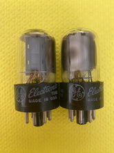 Load image into Gallery viewer, Matched Pair General Electric GE 12SN7 12SN7GT Vacuum Tubes Valves Copper Support Rods