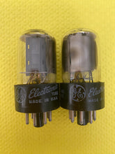 Load image into Gallery viewer, Matched Pair General Electric GE 12SN7 12SN7GT Vacuum Tubes Valves Copper Support Rods
