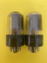 Load image into Gallery viewer, Matched Pair General Electric GE 12SN7 12SN7GT Vacuum Tubes Copper Support Rods
