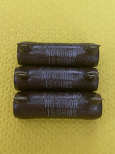 Load image into Gallery viewer, 3 Ohmite 15 Ohm 25 Watt Wire-Wound Precision Resistors NOS NIB Lot Of Three
