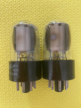 Load image into Gallery viewer, Matched Pair General Electric GE 6SN7 6SN7GTA Vacuum Tubes Copper Support Rods
