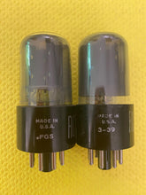 Load image into Gallery viewer, Matched Pair RCA 6SL7 6SL7GT Vacuum Tubes Valves Gray Bottle