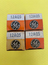 Load image into Gallery viewer, 4 General Electric GE 12AQ5 Vacuum Tubes Valves NOS NIB Lot Of Four