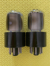 Load image into Gallery viewer, Matched Pair General Electric GE 6SN7 6SN7GTA Vacuum Tubes Valves Copper Support Rods