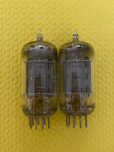 Load image into Gallery viewer, Matched Pair RCA 5963 12AU7 12AU7A Vacuum Tubes Valves Black Plate Industrial-Grade