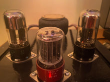 Load image into Gallery viewer, Matched Pair Sylvania 6SN7 6SN7GTB Vacuum Tubes Valves Black Wing Plate Tall Bottle