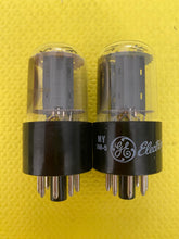 Load image into Gallery viewer, Matched Pair General Electric GE 6SN7 6SN7GTB Vacuum Tubes Valves Copper Support Rods Top Filament NOS NIB