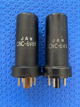 Load image into Gallery viewer, Matched Pair RCA 6V6 JANCRC6V6 Vacuum Tubes Milspec Metal Bottle NOS-Testing