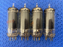Load image into Gallery viewer, Matched Quad General Electric GE 6CL6 Vacuum Tubes Black Plate