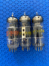 Load image into Gallery viewer, Matched Trio Sylvania 12BY7 12BY7A Vacuum Tubes Valves
