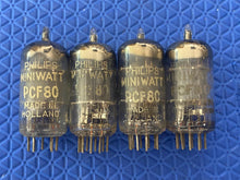 Load image into Gallery viewer, Matched Quad Philips Miniwatt PCF80 9U8 Vacuum Tubes
