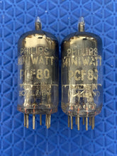 Load image into Gallery viewer, Matched Pair Philips Miniwatt PCF80 9U8 Vacuum Tubes Valves