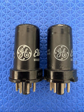 Load image into Gallery viewer, Matched Pair General Electric GE 6SJ7 6J8P Vacuum Tubes