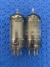 Load image into Gallery viewer, Matched Pair Sylvania 6AU6 Vacuum Tubes Valves