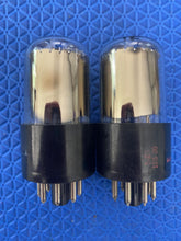 Load image into Gallery viewer, Matched Pair General Electric GE 6SN7 6SN7GTB Vacuum Tubes Valves Copper Support Rods