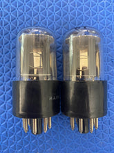 Load image into Gallery viewer, Matched Pair General Electric GE 6SN7 6SN7GTB Vacuum Tubes Valves Copper Support Rods