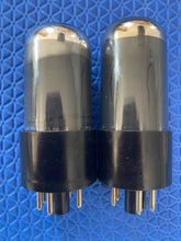 Load image into Gallery viewer, Matched Pair Sylvania 6V6 6V6GT Gray And Silver Bottle Silver Top Vacuum Tubes Valves NOS-Testing
