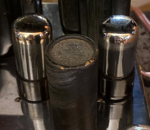 Load image into Gallery viewer, Matched Pair Sylvania 6V6 6V6GT Gray And Silver Bottle Silver Top Vacuum Tubes Valves NOS-Testing