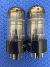 Load image into Gallery viewer, Matched Pair Tung-Sol 6SN7 6SN7GTB Vacuum Tubes Valves Silver Top Tall Bottle Winged Plate
