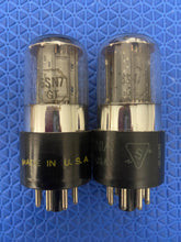 Load image into Gallery viewer, Matched Pair Sylvania 6SN7 6SN7GT Vacuum Tubes Valves Black Ladder Plates