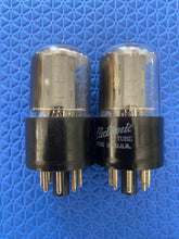 Load image into Gallery viewer, Matched Pair General Electric GE 6SN7 6SN7GTA Vacuum Tubes Copper Support Rods NOS NIB